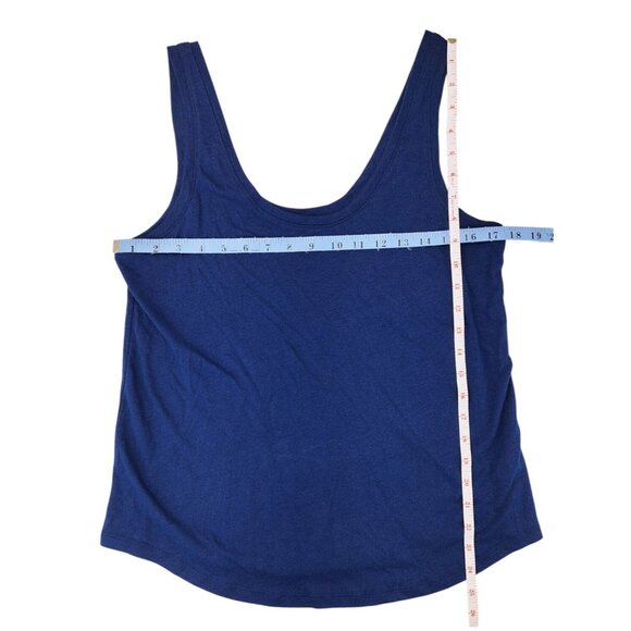 A.N.A Tank Top Blue Sleeveless Scoop Neck Women Medium Linen Blue New Approach - Picture 5 of 5
